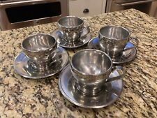 Meber Stainless Steel Coffee Cups and Saucers 18/10 (Set of 4) picture