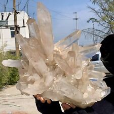 20.41LB Natural Large Himalayan quartz cluster white crystal ore Earth specimen picture