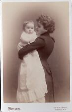 Buffalo NY Victorian Mother Hugging Baby 1891 Antique Cabinet Card Albumen Photo picture