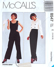 1990's McCall's Jones New York Misses' Jacket,Jumpsuit Pattern 8547  14-18 UNCUT picture