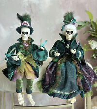 Halloween Skeleton Pair Shelf Sitter Posable Doll Mantel Gothic Decor Siriano 16 picture