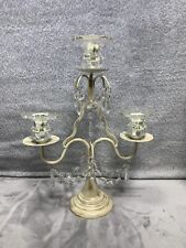Vtg  Bronze/ Brass with Teardrops  Candlestick Holders for 3 Candles picture