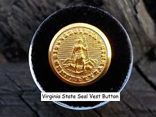 Old Rare Vintage Antique War Relic Virginia State Seal Button Free Display Case  picture
