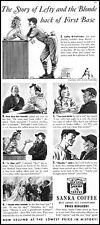 1940 Sanka coffee lefty & the blonde baseball comic vintage art Print Ad ads13 picture