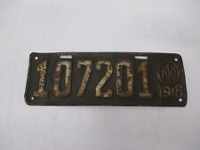 1 Vtg Antique 1918 Ohio License Plate #107201 Metal 13.5