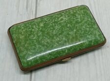 Antique Cigarette Case in Green Marble Design Bakelite picture