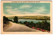 A Picturesque View of East Lake Road Canandaigua Lake NY c1940s Postcard picture