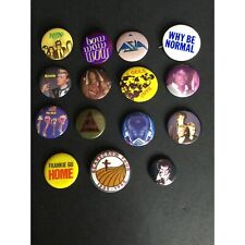 Vintage 80 90s Rock Band pins pin backs Buttons Def Leppard Prince Kinks J Geils picture