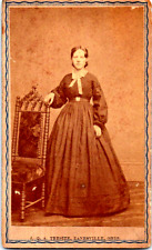 Antique Circa 1860s CDV Photograph Zanesville, Ohio Woman by  S.P. Tresize picture