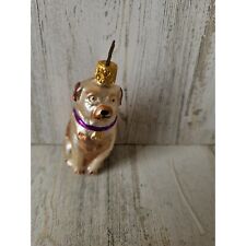 Old world dog puppy glass ornament Xmas tree picture