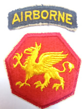 US Army Authentic WW2 Era 108th Airborne Division Patch W/Non-Attached Tab picture