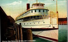 Steamer New Hampshire  Groton New Bedford Line New London Conn. Vtg Postcard EE1 picture