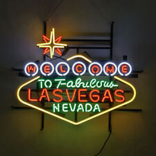 New Welcome to Fabulous Las Vegas Neon Sign Light Handmade Glass Artwork 24