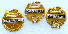 10k Gold Caterpillar Diamond 20,25,30 Years of Service Pins 7.4Gram Vtg Designer picture