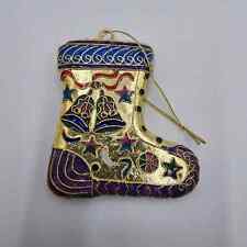 Vintage Christmas Stocking Shaped Ornament With Bells Design picture