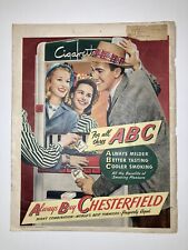 VINTAGE 1946 Print Ad ~ Chesterfield Smokes ~ ABC ~ Juke Box By Wurlitzer 10x13” picture
