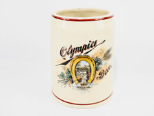 Olympia Beer Mug Stein 1/2 Liter Glass Gilt Tumwater Horseshoe Good Luck, Nice picture