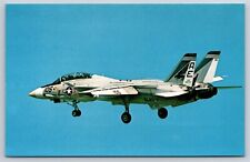 Airplane Postcard Grumman F-14A Tomcat Fighter Jet Squadron 143 CAW 8 FM49 picture