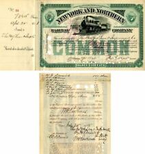 New York and Northern Railway Co. Transferred to W.C. Whitney - Stock Certificat picture