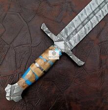 Hand forged Damascus Steel Viking Sword Medieval Sword Battle Ready Sword,Sheath picture
