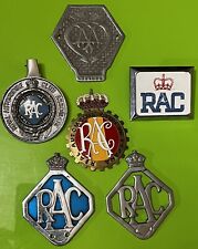 6 Vintage Royal Automobile Club Association Badge Plate Toppers w Mount Bracket picture