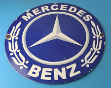 Vintage Mercedes Benz Sign - Large Porcelain Auto Shop Gas Pump Sign picture