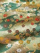 k005-a_Unused Gold Brocade Fabric_Kyoto,Nishijin-ori,Kinran,Seigaiha,34×49 cm picture
