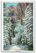 1931 Yosemite Falls In Winter Mountain Nature Scene  California CA Postcard picture
