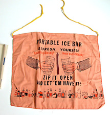 Vintage 1960s PORTABLE ICE BAR Novelty Apron Gag Gift CROWN ZIPPER NOS picture