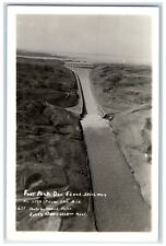 c1950s Fort Peck Dan Flood Spillway Seen From Air Glasgow MT RPPC Photo Postcard picture