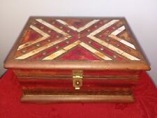 Indian Vintage Hand Crafted Brass & bone Fitted Wooden Box picture