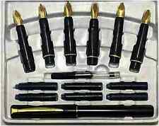Fountain Pen Calligraphy Set 6 Nibs and 1 Pen 22 Carat Gold Plated  picture