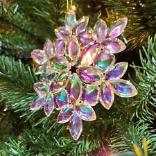 Clear Iridescent Acrylic Crystal Snowflake Ornament picture