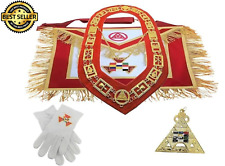 Masonic Royal Arch Full dressed set Apron, chain collar, gloves and jewel picture