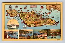Los Angeles CA-California, Aerial of Catalina Island, Antique, Vintage Postcard picture
