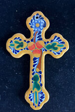 Authentic Talavera Cross Hand Made & Signed Made In Mexico picture