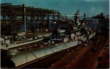 U.S.S. USS Missouri (BB-63) Naval Ship Postcard Chrome Unposted A1208 picture