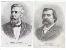 Portraits of James G. Blaine & John Logan on Merchant's Trade Cards, c1884 picture