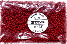 1/2# Pound 5/0 Dk Blood Bright Red Original Venetian African Trade Beads V178 picture