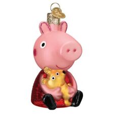 Old World Christmas PEPPA PIG WITH TEDDY (44222) Glass Ornament w/ OWC Box picture