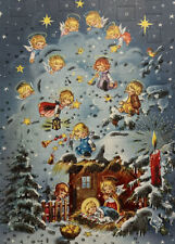Vintage Kruger West Germany Christmas Advent Calendar #851 Angels Mica Glitter picture
