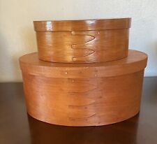 2 Oval Shaker Boxes 12x9x5 1/2.  8 1/2 X 6 X 3 1/4. picture