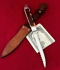 Vintage Ideal Bird & Trout Knife w/Leather Sheath SWEET picture