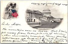 VINTAGE POSTCARD PATRIOTIC SOUVENIR CARD POSTED 1898 WASHINGTON D.C. GREAT CONDI picture