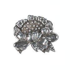 Hector Aguilar Taxco 940 silver large 3D flower botanical pin picture