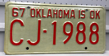 1967 Oklahoma License Plate CJ-1988 picture