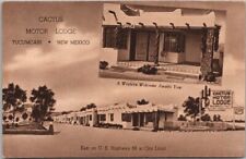 1950s TUCUMCARI, New Mexico ROUTE 66 Roadside Postcard CACTUS MOTOR LODGE Unused picture