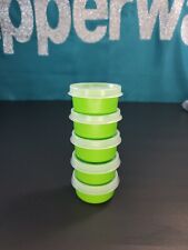 Tupperware Smidgets Green with Sheer Seals Mini 1oz Containers Set of 5 sale picture