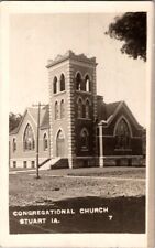 Vintage RPPC Postcard Congregational Church Stuart IA Iowa 1917            J-356 picture