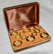VINT. BOXED SET OF 12 GAUNT, LONDON “ROYAL ST. GEORGE'S GOLF CLUB”BLAZER BUTTONS picture